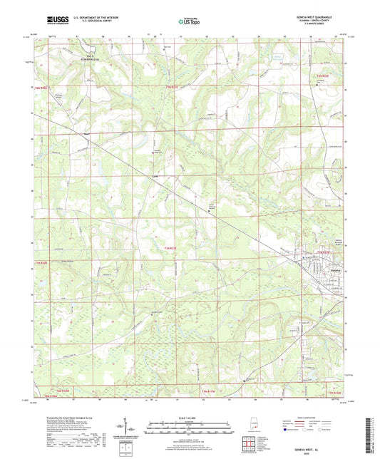 Geneva West Alabama US Topo Map Image