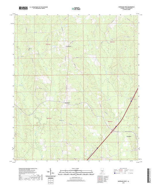 Georgiana West Alabama US Topo Map Image