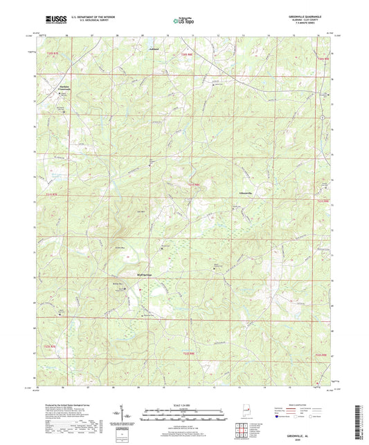 Gibsonville Alabama US Topo Map Image