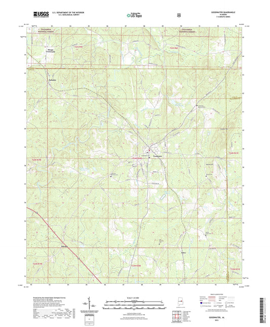 Goodwater Alabama US Topo Map Image