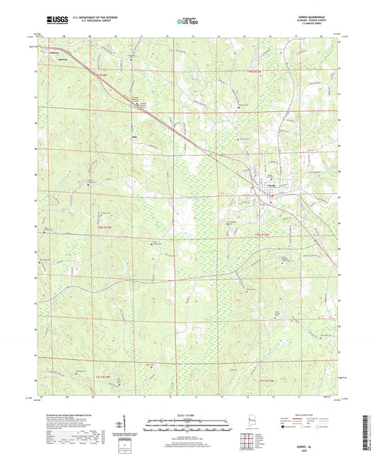 Gordo Alabama US Topo Map Image