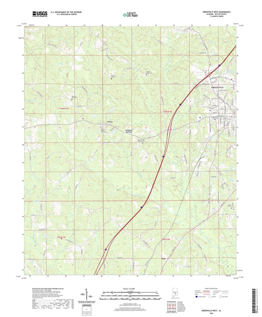 Greenville West Alabama US Topo Map Image