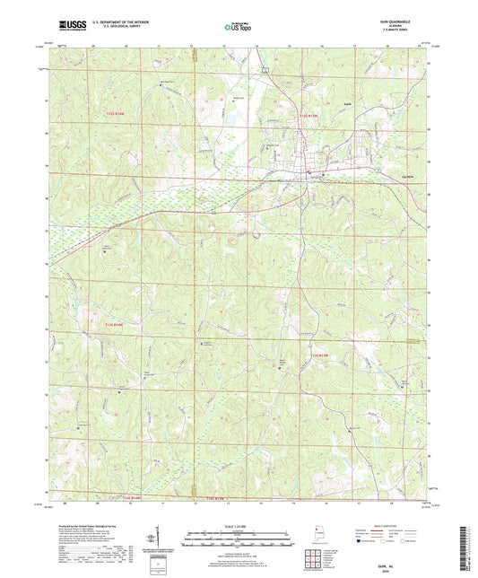 Guin Alabama US Topo Map Image