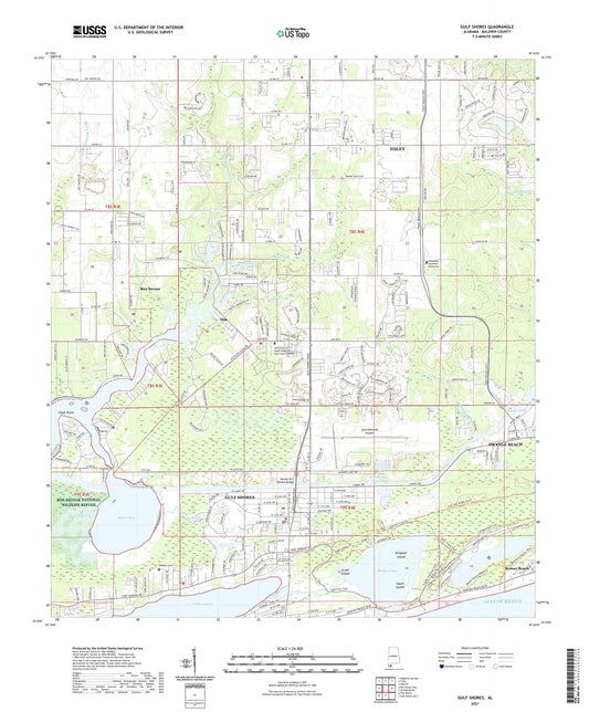 Gulf Shores Alabama US Topo Map Image