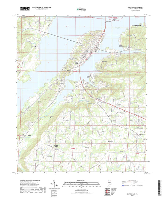 Guntersville Alabama US Topo Map Image