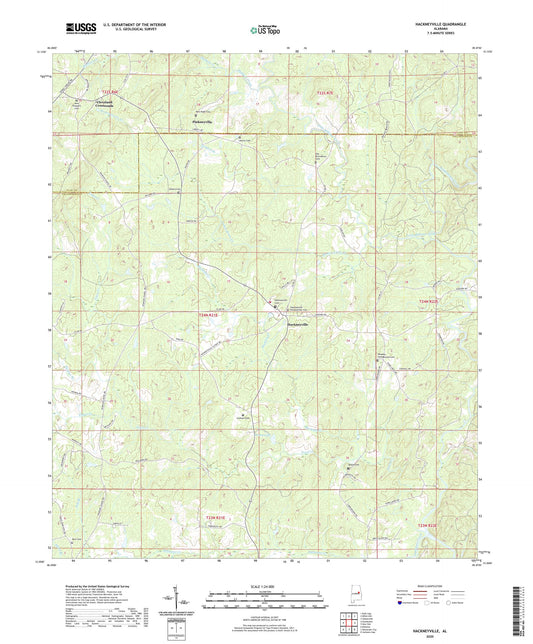 Hackneyville Alabama US Topo Map Image