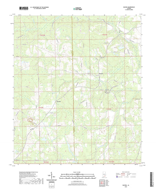 Hacoda Alabama US Topo Map Image