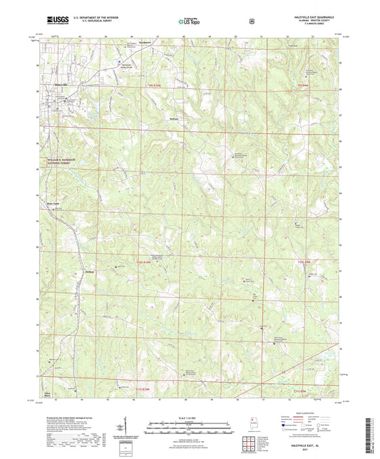 Haleyville East Alabama US Topo Map Image