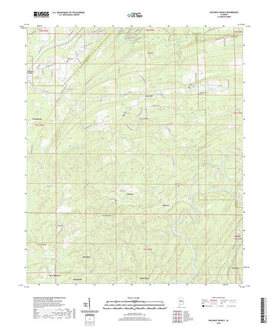 Halfmile Shoals Alabama US Topo Map Image