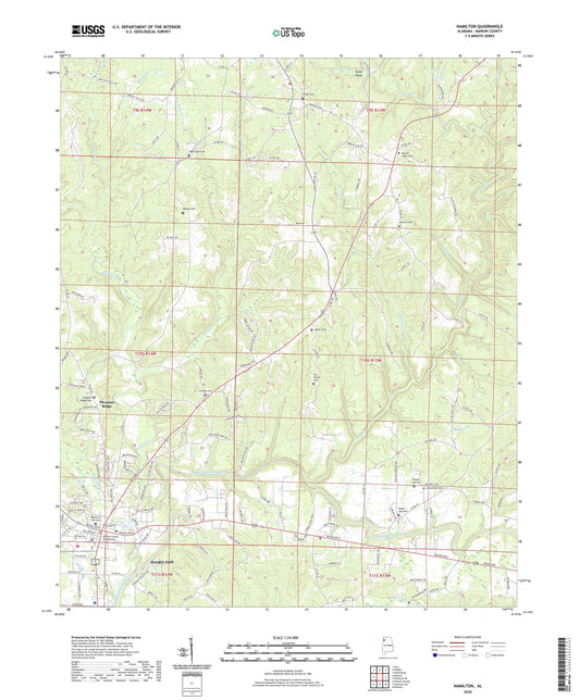 Hamilton Alabama US Topo Map Image