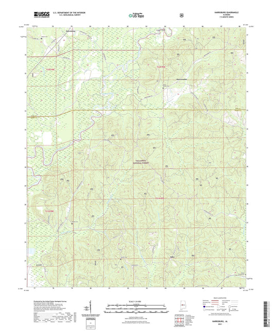 Harrisburg Alabama US Topo Map Image