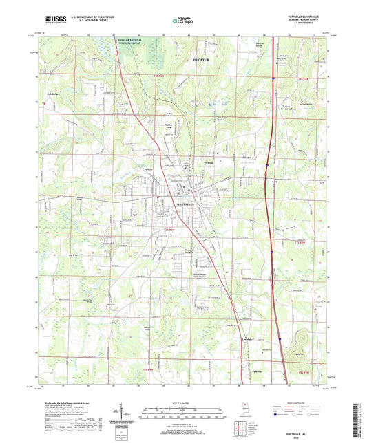 Hartselle Alabama US Topo Map Image