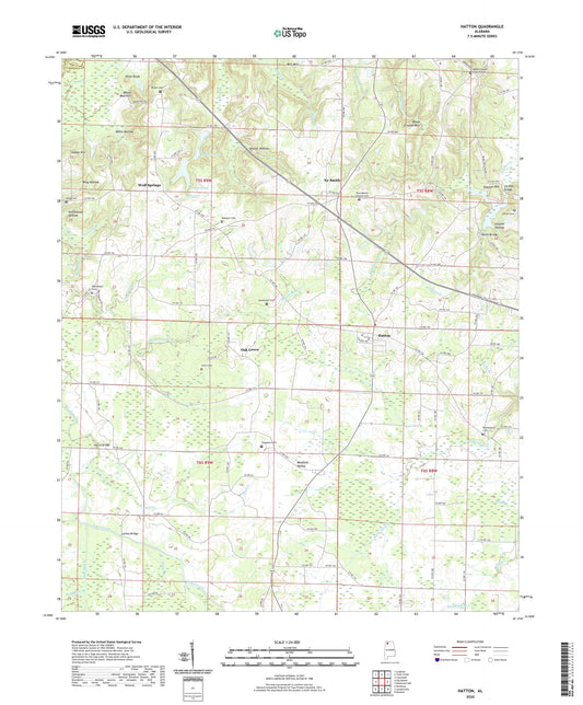 Hatton Alabama US Topo Map Image