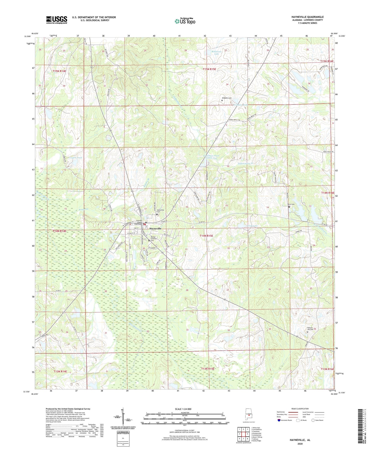 Hayneville Alabama US Topo Map Image