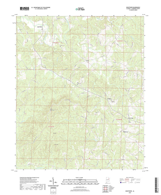 Hightower Alabama US Topo Map Image