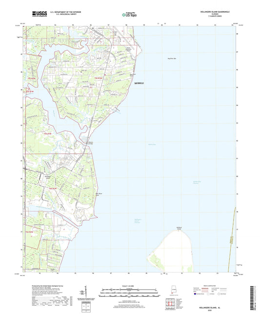 Hollingers Island Alabama US Topo Map Image