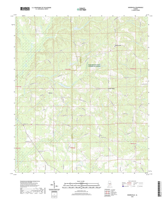 Honoraville Alabama US Topo Map Image