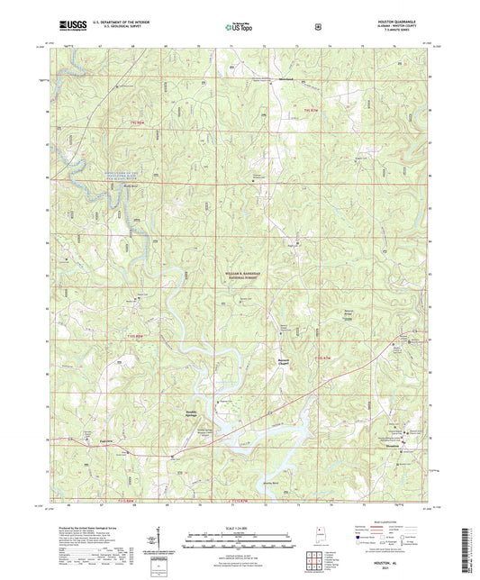 Houston Alabama US Topo Map Image