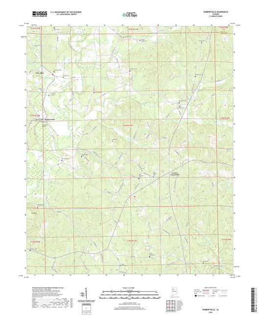 Hubbertville Alabama US Topo Map Image