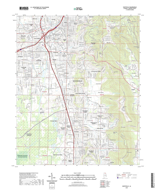 Huntsville Alabama US Topo Map Image