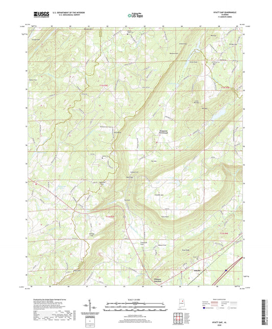Hyatt Gap Alabama US Topo Map Image