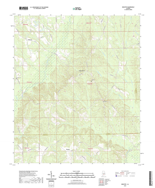 Industry Alabama US Topo Map Image