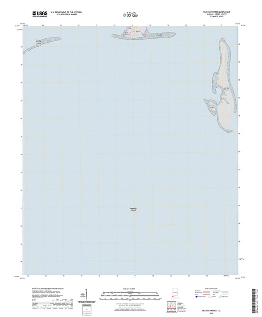 Isle aux Herbes Alabama US Topo Map Image