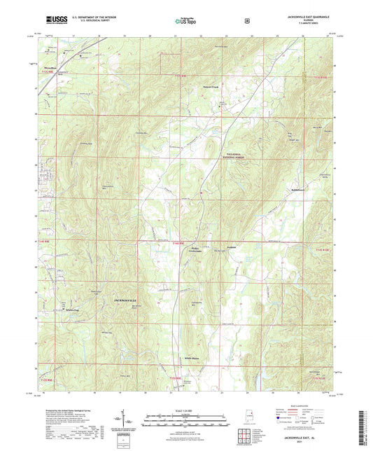 Jacksonville East Alabama US Topo Map Image