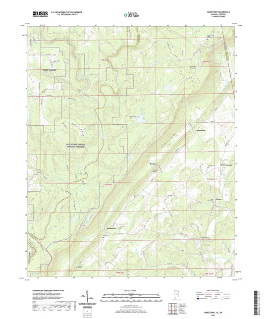 Jamestown Alabama US Topo Map Image