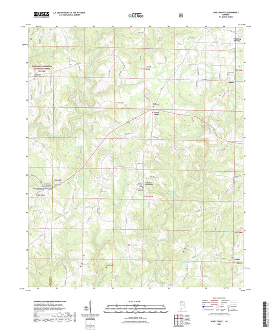 Jones Chapel Alabama US Topo Map Image