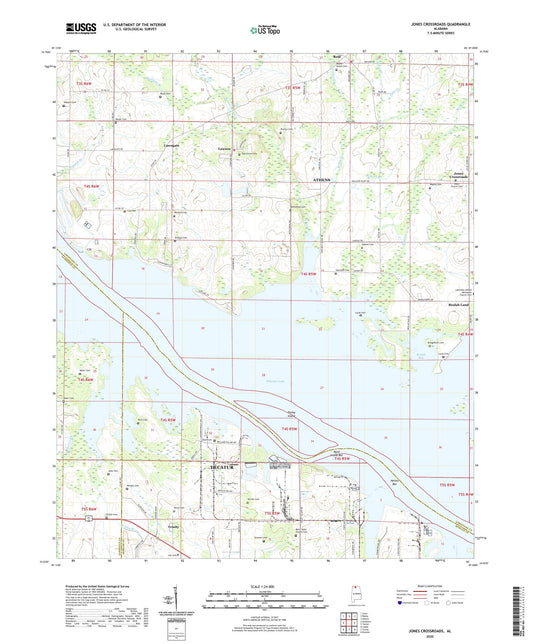 Jones Crossroads Alabama US Topo Map Image