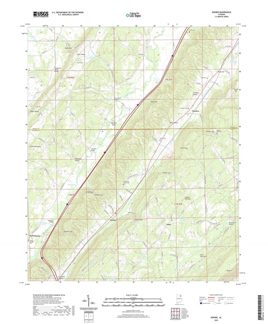 Keener Alabama US Topo Map Image