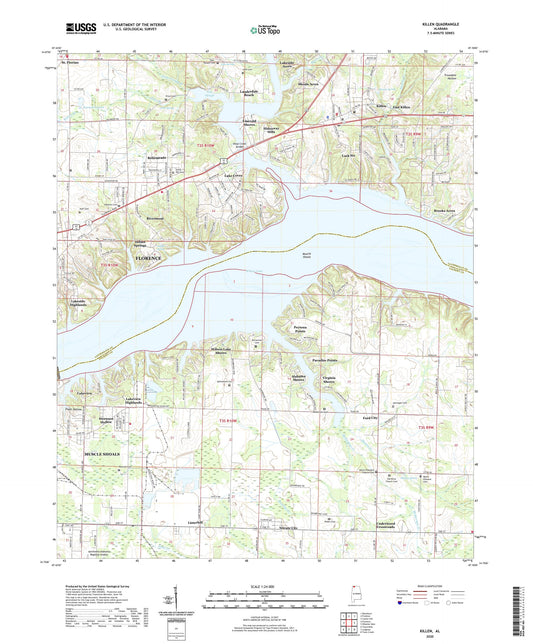 Killen Alabama US Topo Map Image