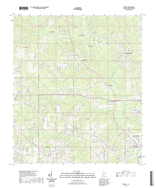 Kushla Alabama US Topo Map Image
