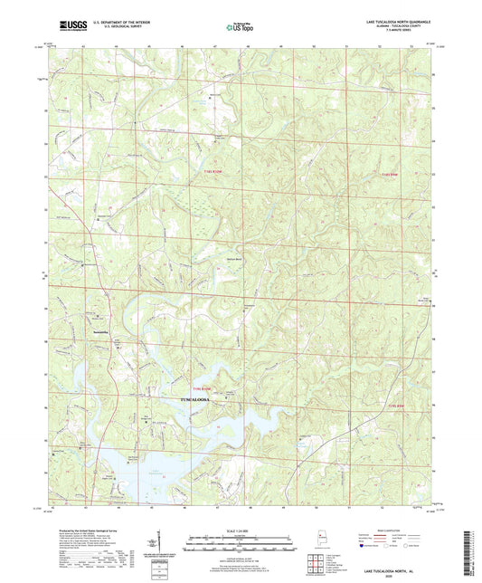 Lake Tuscaloosa North Alabama US Topo Map Image
