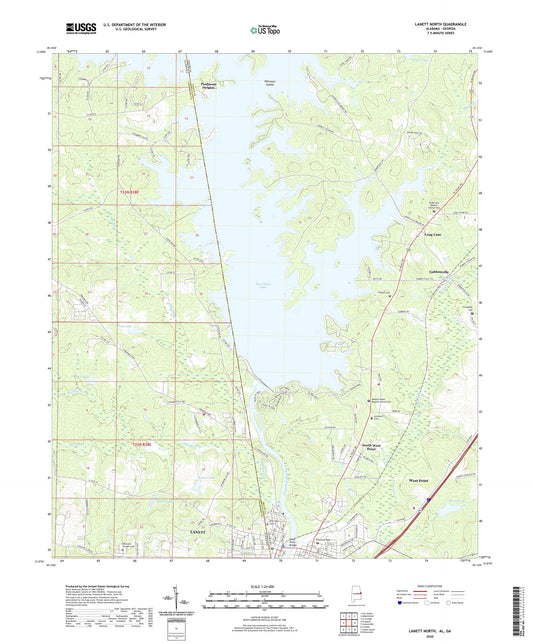 Lanett North Alabama US Topo Map Image