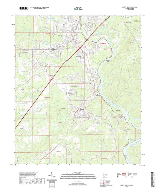 Lanett South Alabama US Topo Map Image