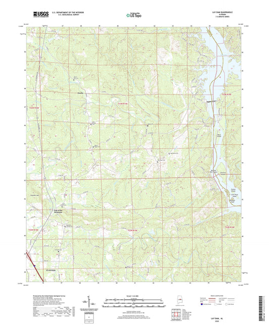 Lay Dam Alabama US Topo Map Image