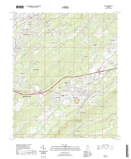Leeds Alabama US Topo Map Image