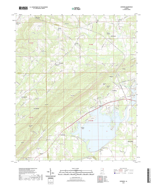 Leesburg Alabama US Topo Map Image