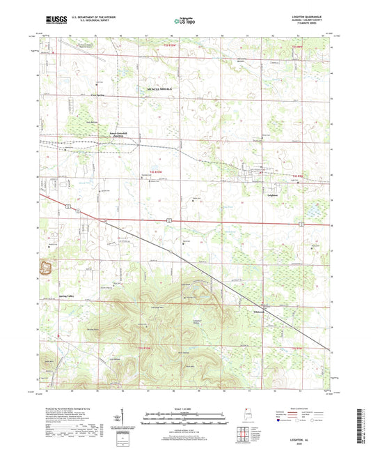 Leighton Alabama US Topo Map Image