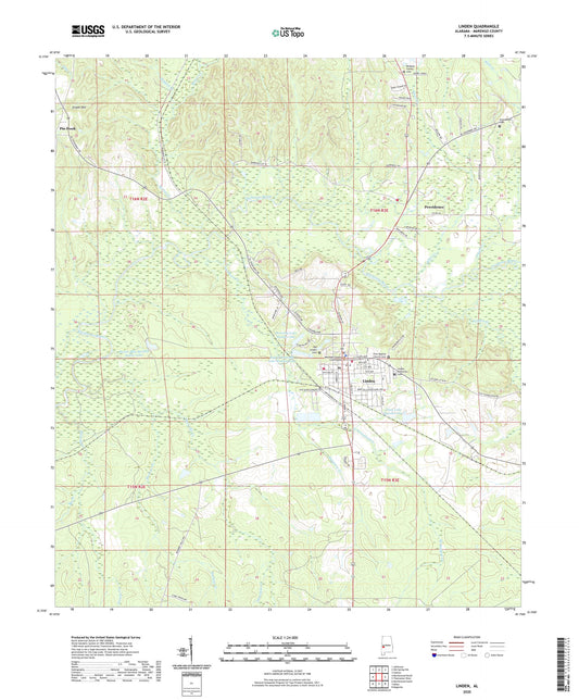 Linden Alabama US Topo Map Image