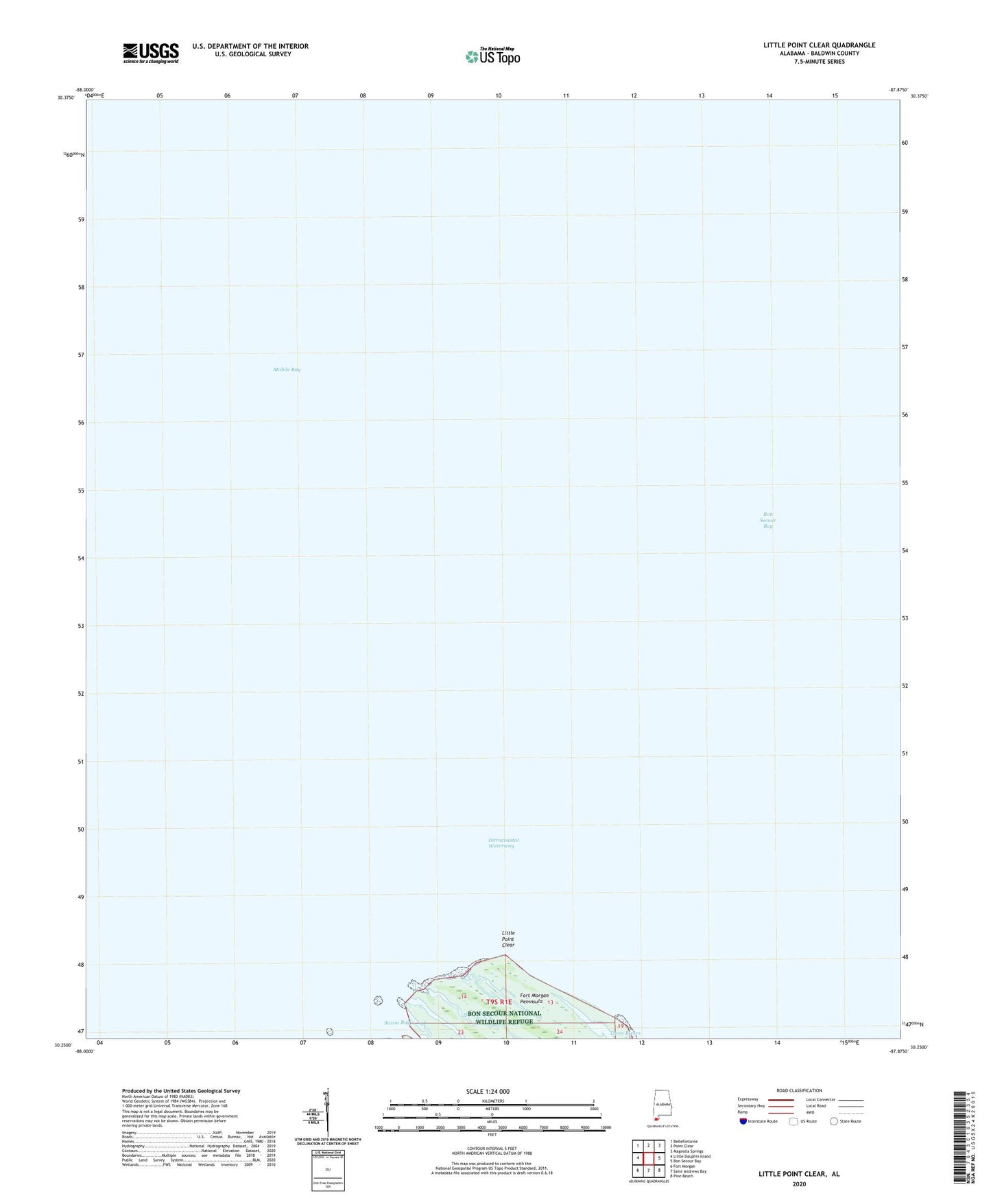 Little Point Clear Alabama US Topo Map Image