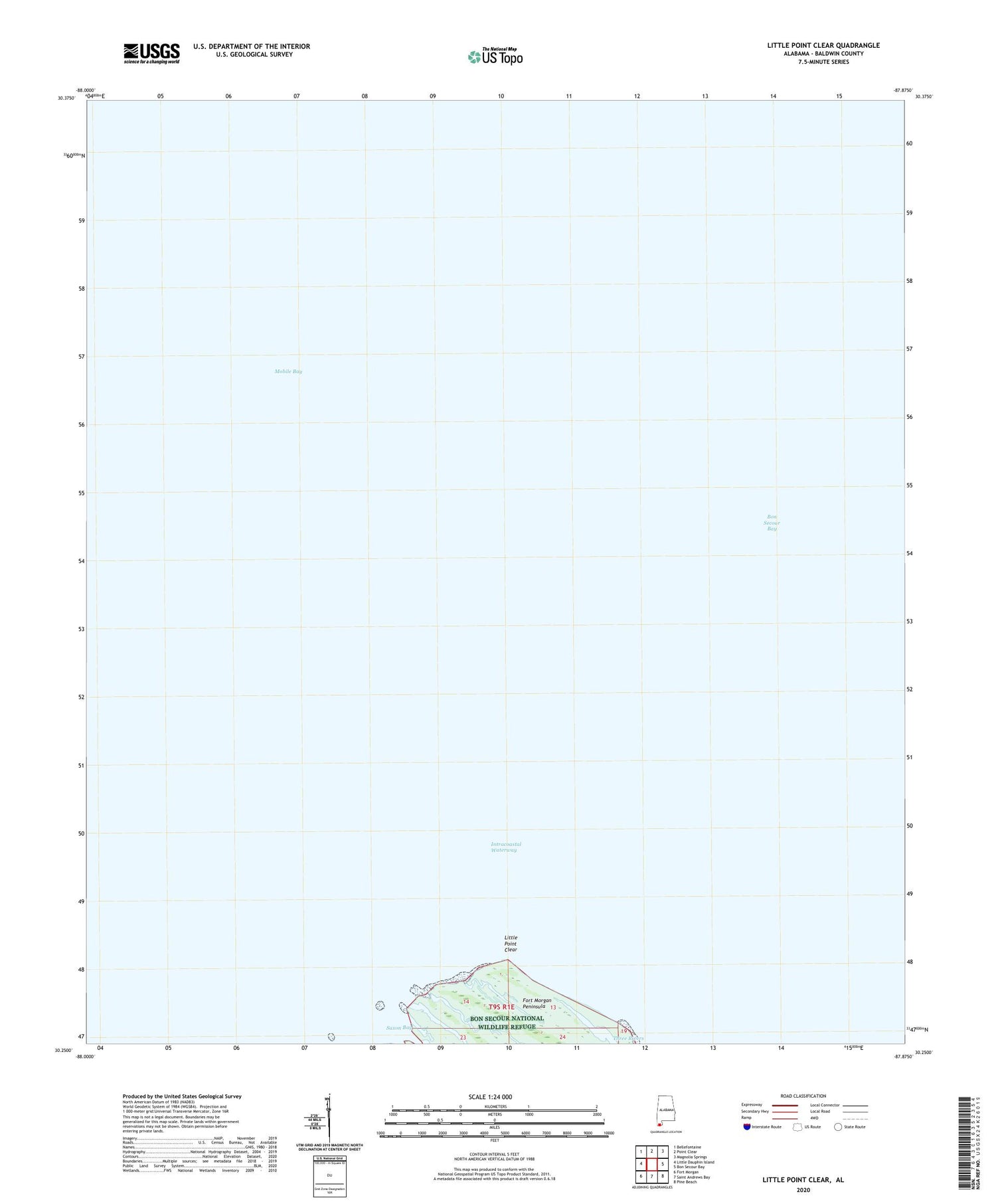 Little Point Clear Alabama US Topo Map Image