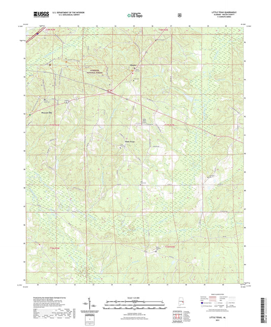 Little Texas Alabama US Topo Map Image