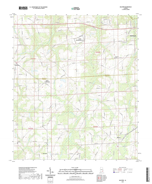 Malvern Alabama US Topo Map Image