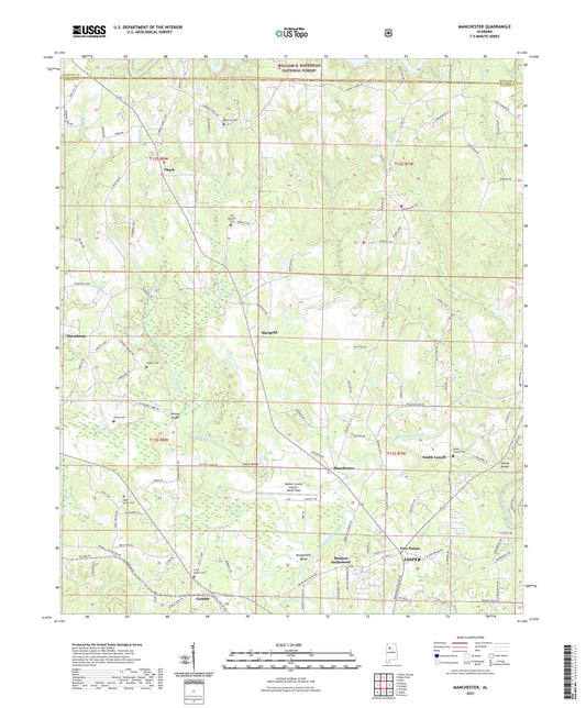 Manchester Alabama US Topo Map Image