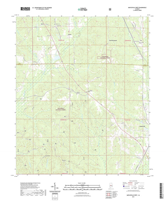 Maplesville West Alabama US Topo Map Image