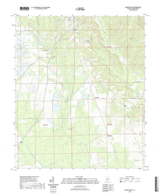Marion South Alabama US Topo Map Image