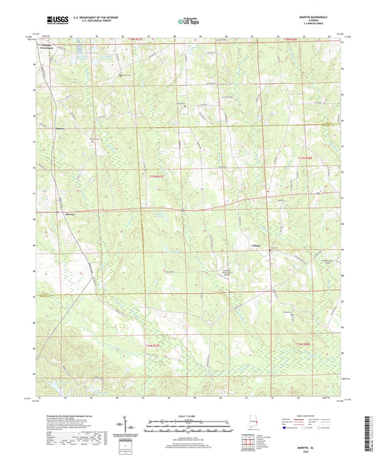 Marvyn Alabama US Topo Map Image